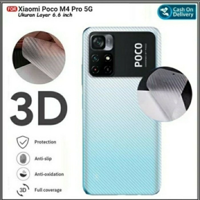 Back Skin Carbon Xiaomi Pocophone M4 Pro 4G - Skin Carbon Poco M4 Pro