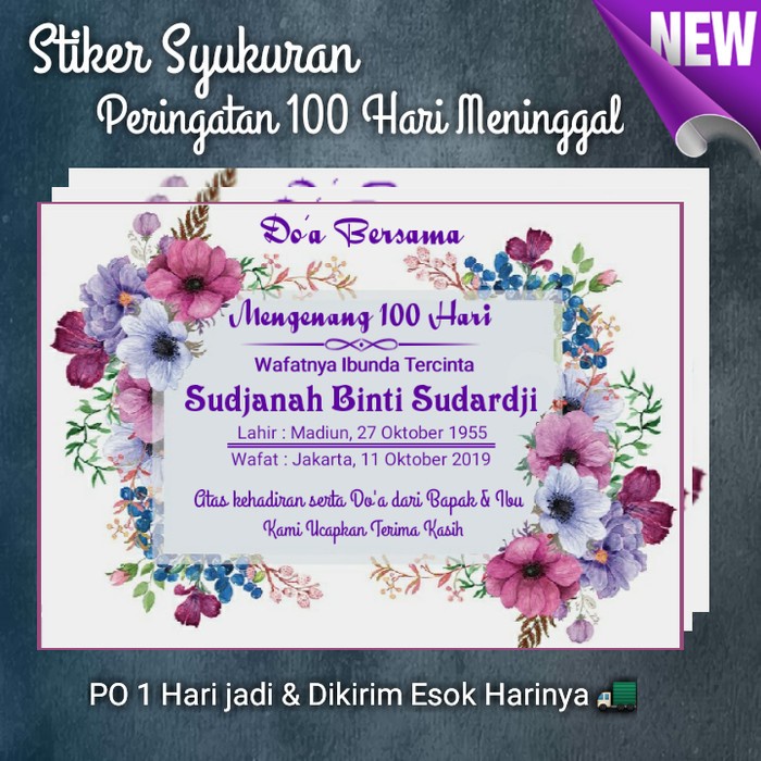 

Stiker Label Acara 7/40/100 Hari Wafat Almarhum