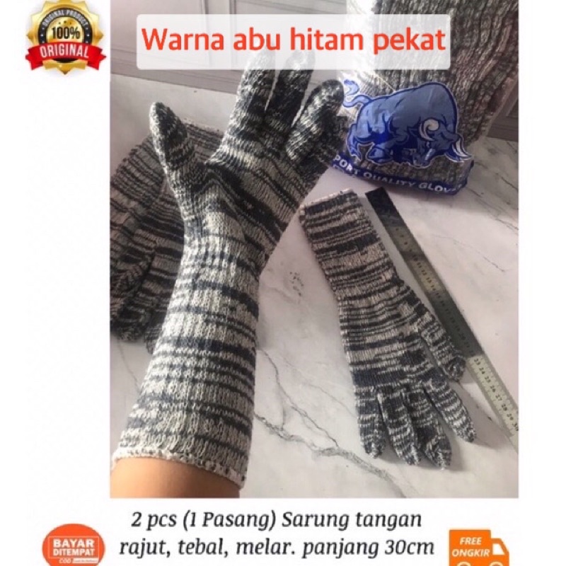 Jual Lusin Pcs Sarung Tangan Kerja Rajut Panjang Sarung Tangan Proyek Panjang Shopee