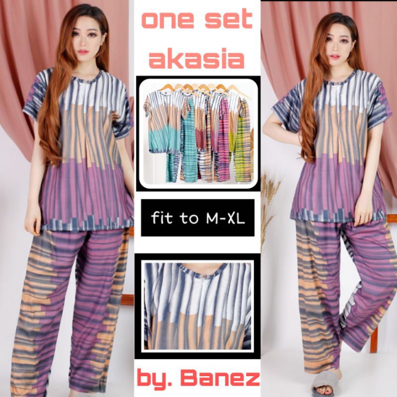 one set akasia by banez ECER GROSIR TERMURAH SE-INDONESIA, piyama busui friendly/piyama hamil-1