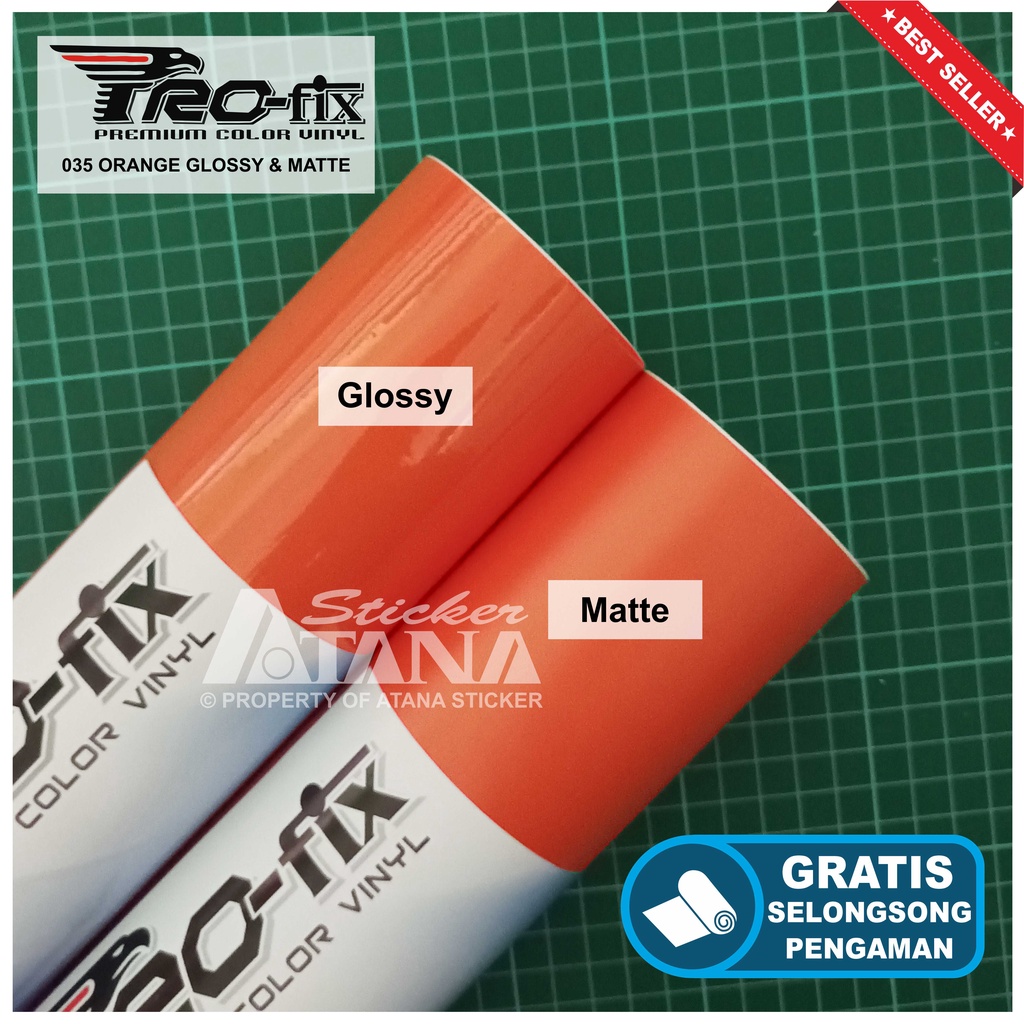 Skotlet Orange Doff Glossy Scotlet Oren Oranye Dop Gloss Stiker Matte Metalik Kilap Sticker Anti Gor