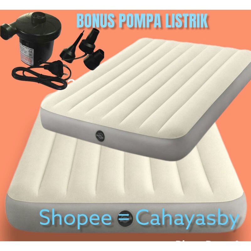 Paket kasur angin Double queen plus pompa Listrik kasur intex kasur matras sofa kasur lipat pompa