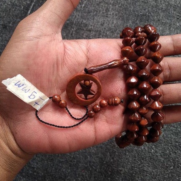 tasbih kokka wajik ± 9 mm ( 9mm ) 99 butir bulan bintang