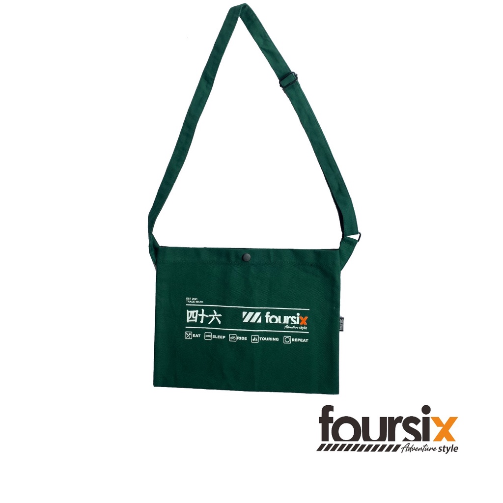 Tote Bag Wanita Tas Selempang Kanvas SlingBag Hijau Army