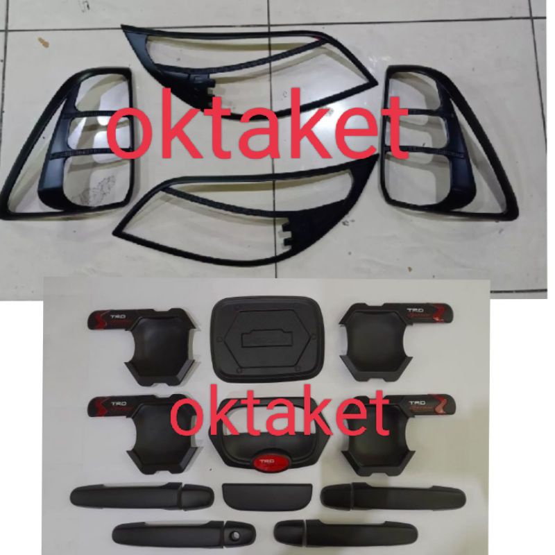 paket lengkap Rush Terios 2012-2014 hitam Trd Sportivo Garnish depan belakang outer handle tank cover