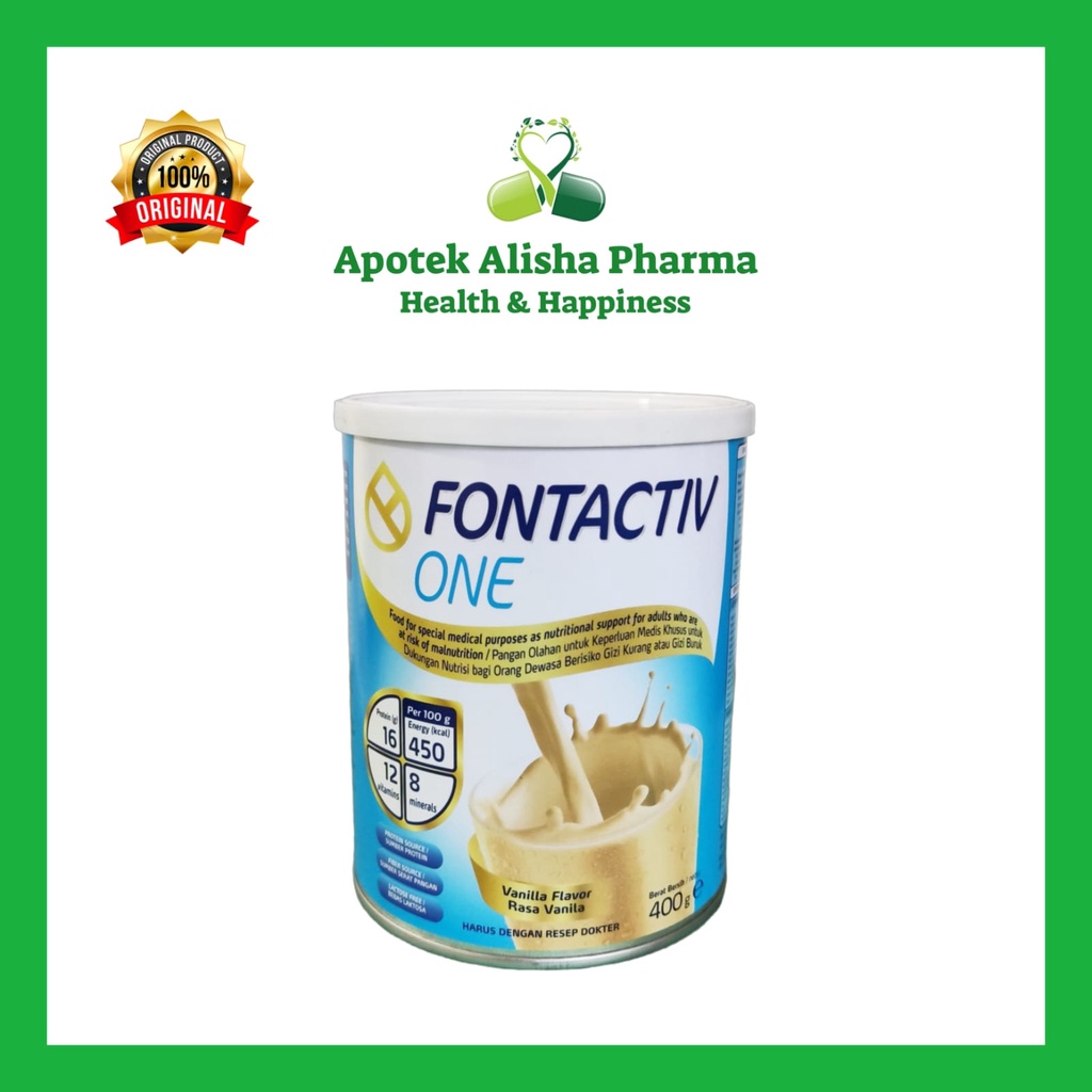 

Fontactiv One Vanila 400gr - Fontactive Susu Kalori / Protein Tinggi / Susah Makan Dewasa / Fontaktif / Fontactif