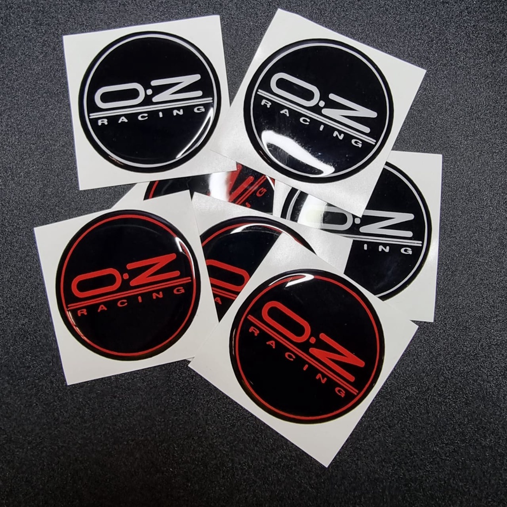 STIKER  LOGO OZ RACING EMBLEM VELG MOBIL DIAMETER 65MM LENTUR