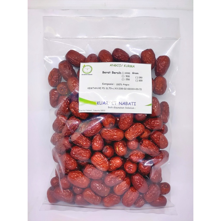 

1000gr Angco - Hong Zao (Red Dates) Premium Varian Ukuran Jumbo/ Sedang/ Kecil by Kuartet Nabati