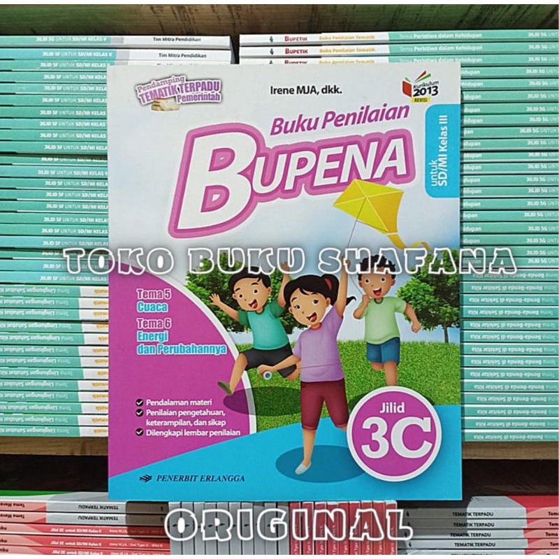 Paket 2 Buku Bupena 3C 3D Erlangga Kelas 3 SD K13 Revisi - Buku Penilaian ORI