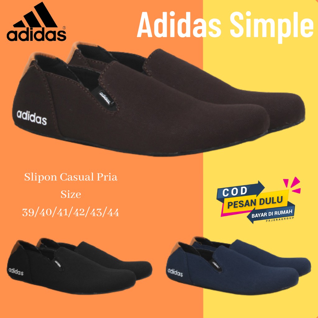 bayar di rumah[COD]Sepatu pria slip on adidas simple sepatu kasual murah harian santai terkeren