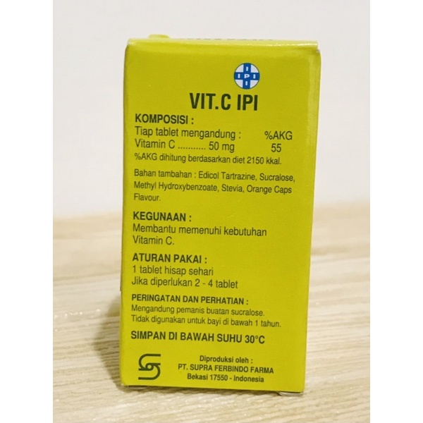 Vitamin C IPI | Rasa Jeruk | 45 Tablet