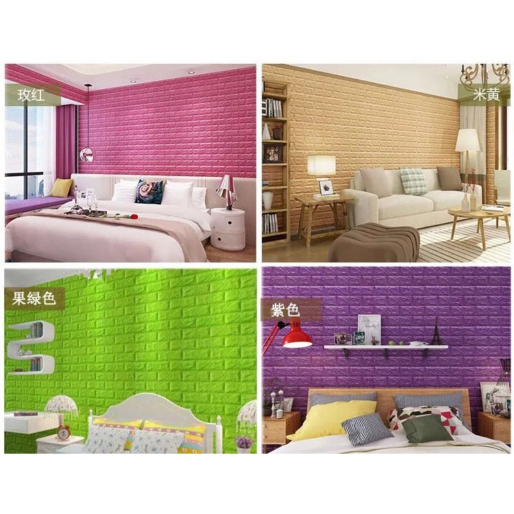 Reliza Wallpaper Dinding 3D FOAM Wallfoam 70X77 CM High Quality-Ungu