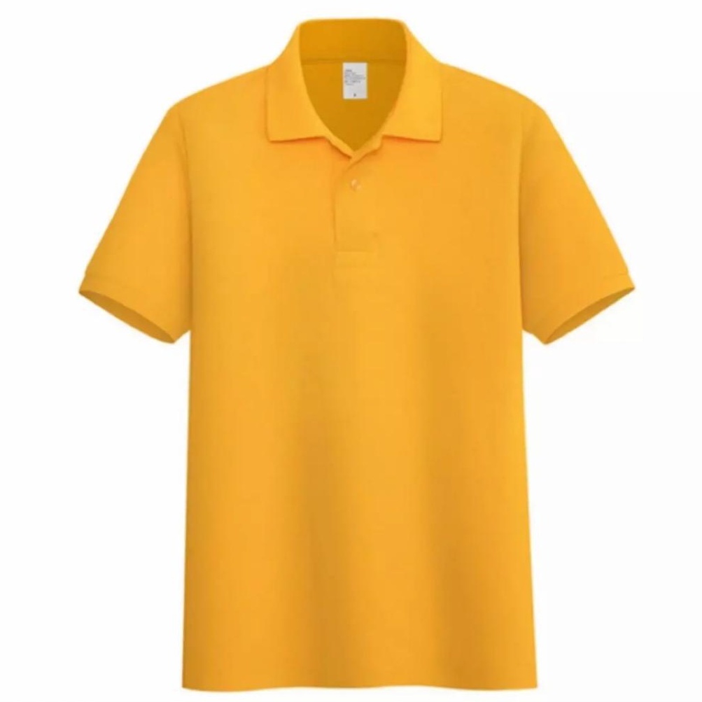 Kaospolos - Poloshirt Kuning Kerah Stripe | Kaos Kerah Pria Polo Shirt Polos Seragam Lengan Pendek