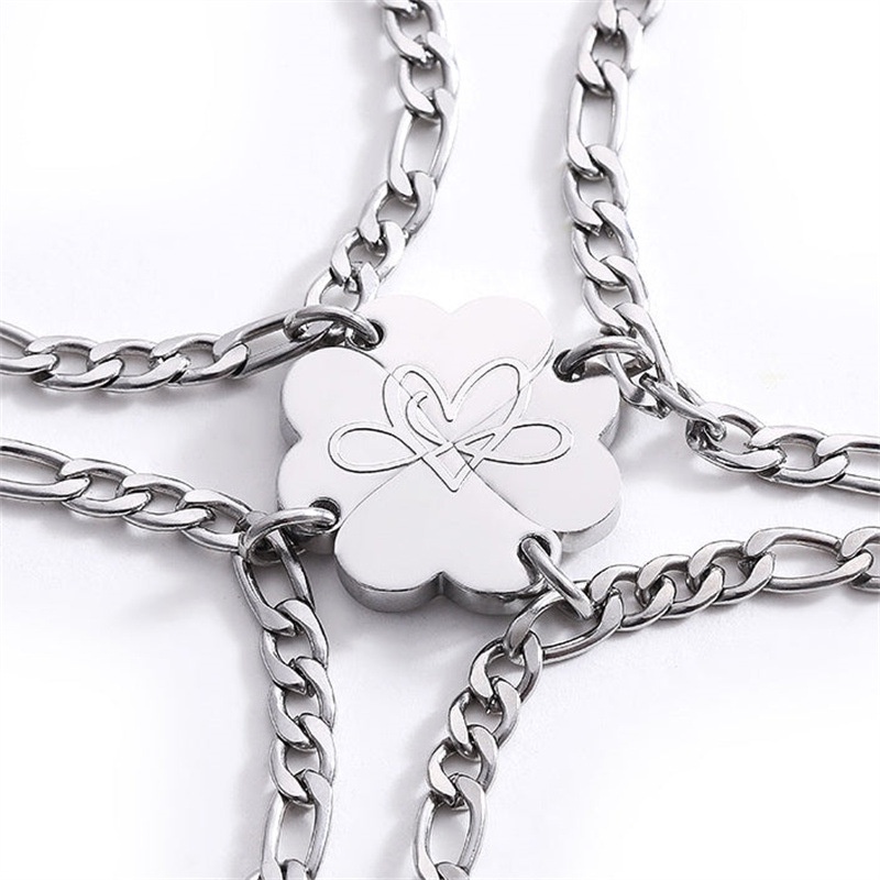 Gelang Tangan Rantai Fashion Gaya Eropa / Amerika Motif Tulisan Good Friends / Family 3 / 4 Orang Untuk Wanita