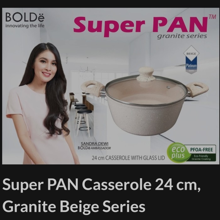 Super Pan bOLDE 24cm Casserelo BLACKPINK with glass lid Panci Bolde