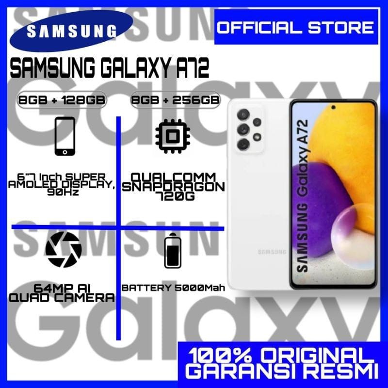 Samsung A72 8 Gb internal 256Gb garansi resmi Sein