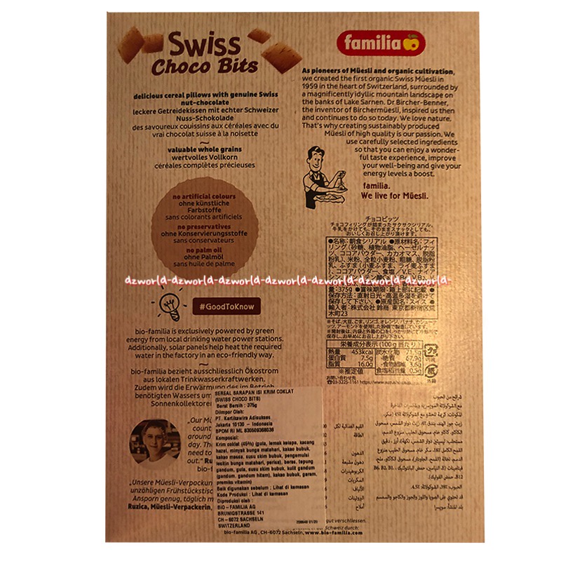 Familia Swiss Choco Bits Swiss Nut Chocolate 375gr Sereal Coklat Kacang Chocolate Cereal Peanut