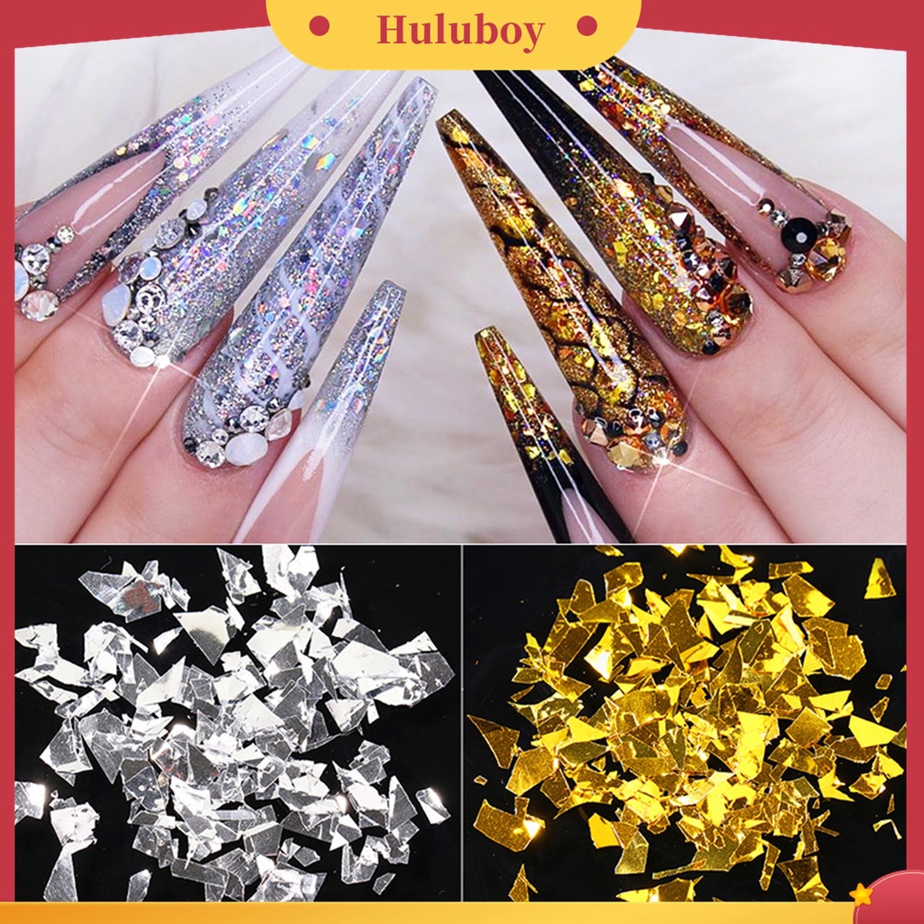 Huluboy Huluboy♡ Kertas Payet Glitter Bentuk Irregular Untuk Dekorasi Nail Art