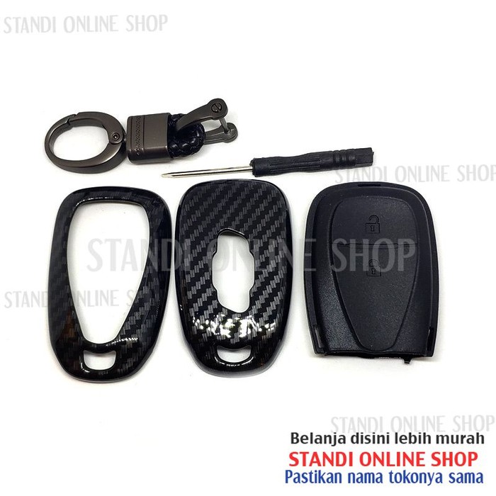 Cover Smartkey Sarung Kunci Chevrolet All New Trax Carbon Hitam