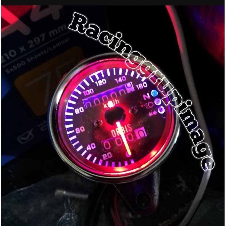 Speedometer Jarum Universal Crhome Spido Tabung CB Variasi Japstyle Classic Custom GL MP Tiger-Universal