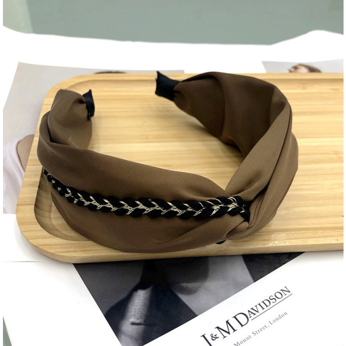 Bando Bandana Korea Wanita Simpul Kepang Lebar Import Simple Liu