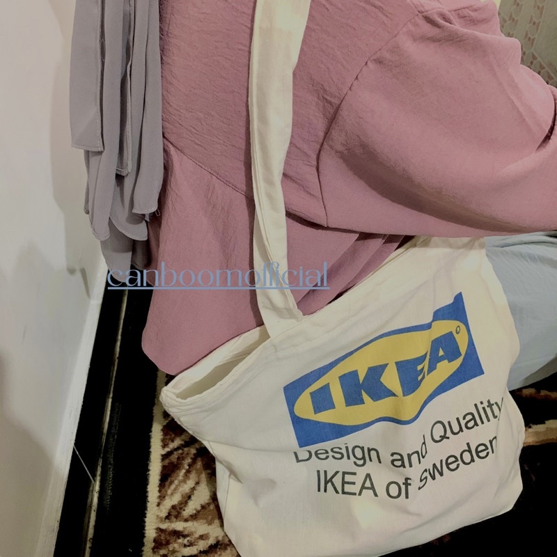 Totebag Kanvas IKEA Resleting by canboom official