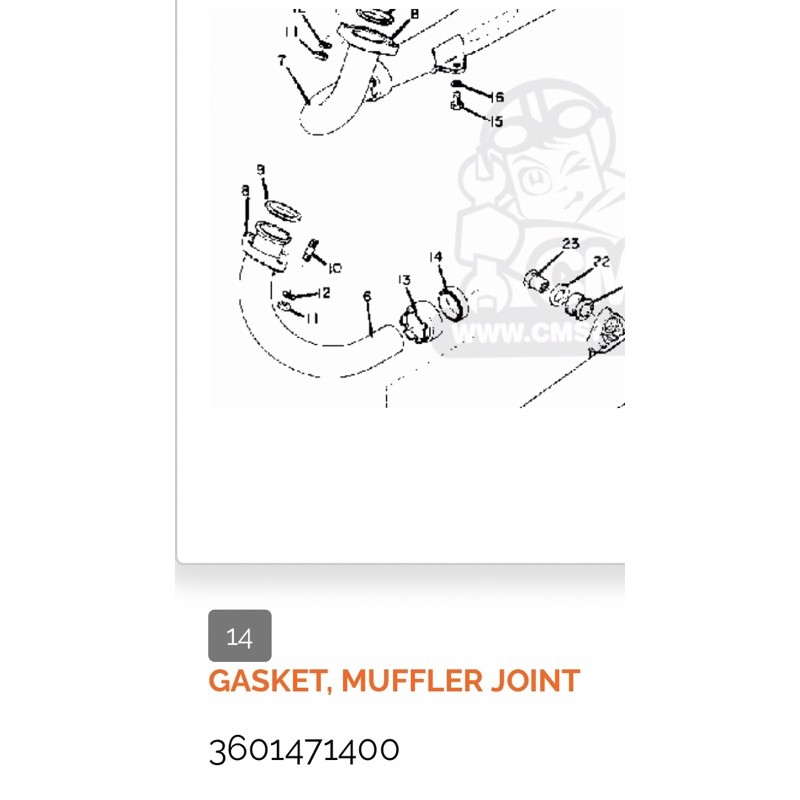 packing paking sambungan leher knalpot yamaha twin rd125 rx125 rd250 rd350 rxk rxs rxking rx special