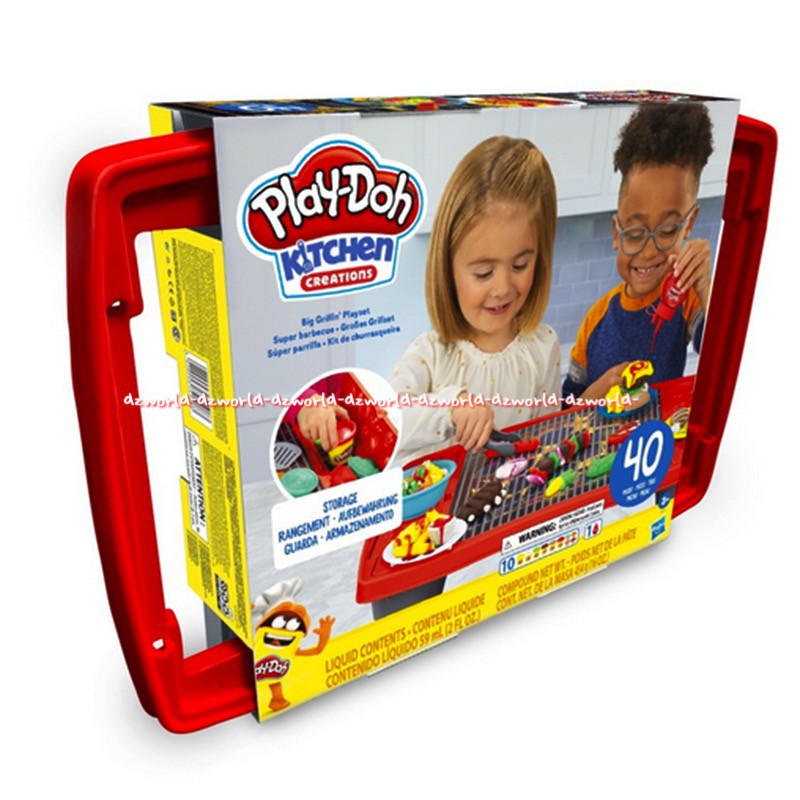 Play-Doh Kitchen Creations Big Grill Storage Rangement Grill Pan Panggang Playdoh Besar Play Doh