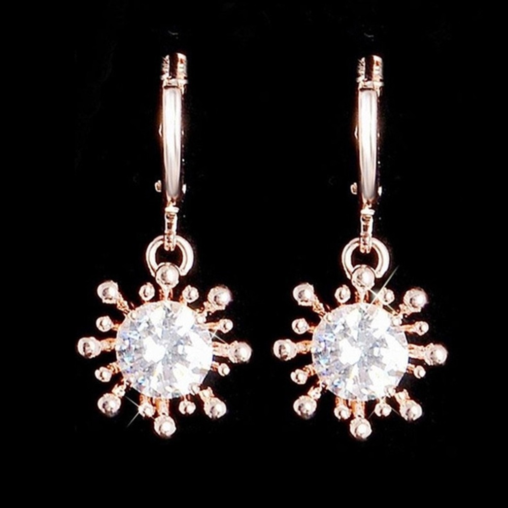 Hu Hu Hu Hu Hu Alat Bantu Pasang Kacamata♡ 2pcs / Set Kalung Anting Liontin Bunga Aksen Berlian Imitasi Untuk Wanita