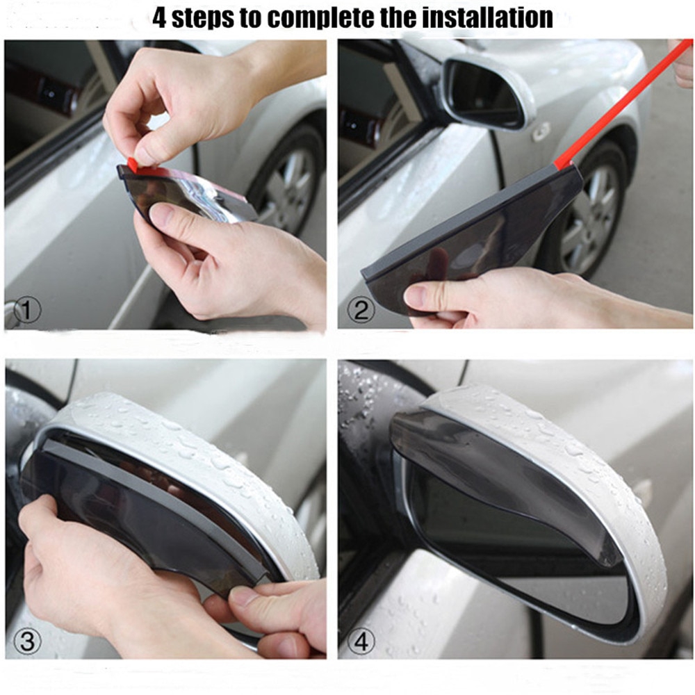 2 Pcs Cover Pelindung Kaca Spion Mobil Universal Flexible Bahan Pvc Anti Hujan