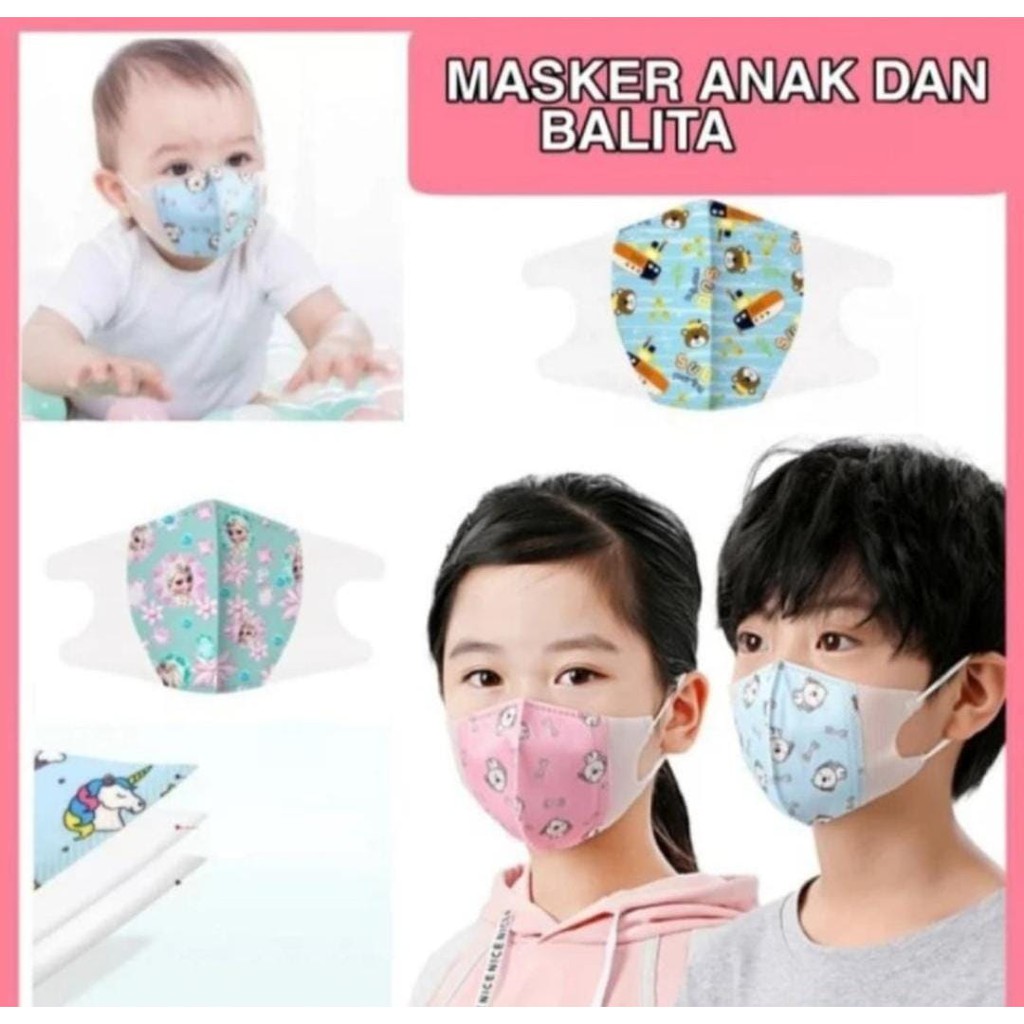 MASKER KARAKTER ANAK DUCK BILL CAREION isi 20pc MASKER DUCKBILL ANAK USIA 0-3THN /4-12THN (COWOK CEW