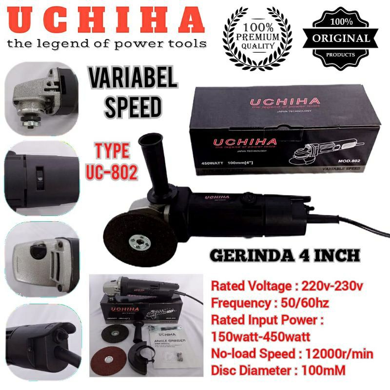 Gerinda Tangan Uchiha 802 variabel speed Type Tertinggi uchiha Japan teknologi