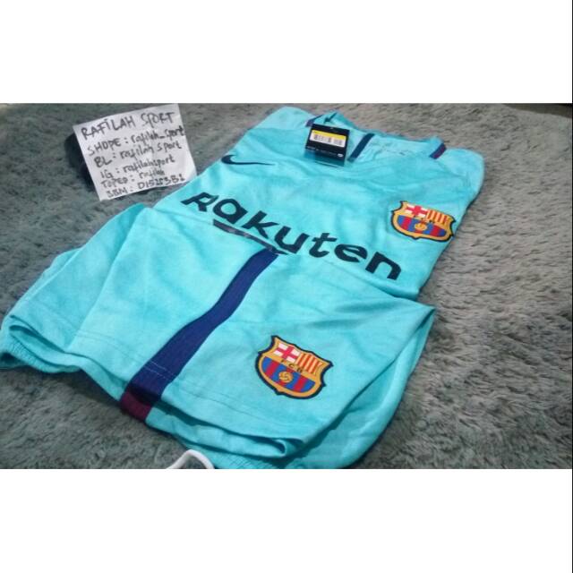 PROMO JERSEY BARCELONA AWAY 2017-2018 1 SET BELI BAJU GRATIS CELANA (DEWASA)