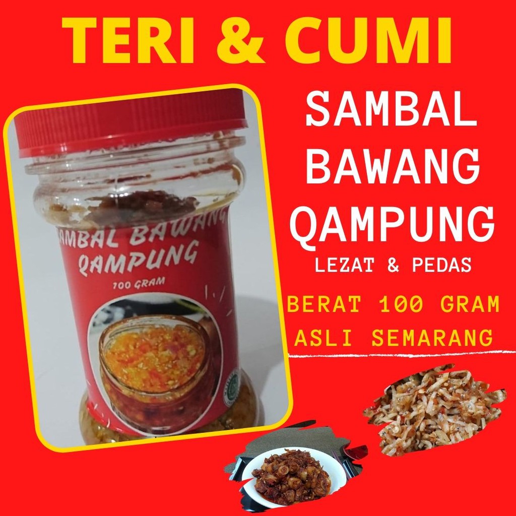 

SAMBAL Bawang Qampung Enak Isi Cumi Kering Asin Teri Nasi Medan Putih RASA Gurih Pedas Mantap