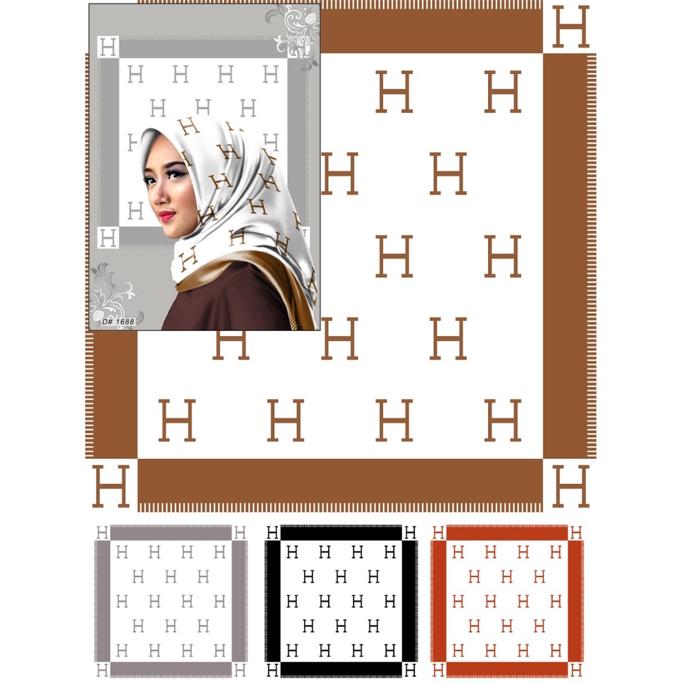 JILBAB SEGIEMPAT VOAL MOTIF H HS DORA LASABEL KEYZ HIJAB KH0016