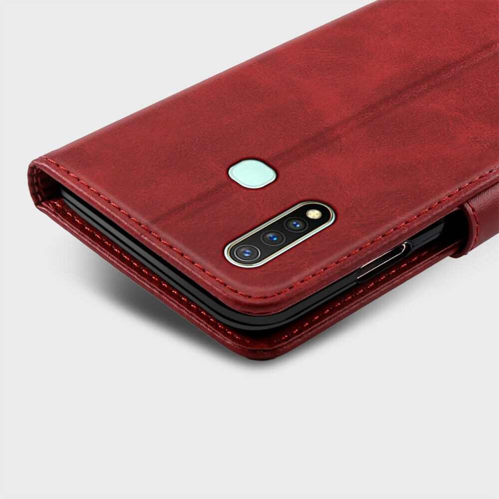Case Wallet Leather VIVO Y19 casing hp leather dompet