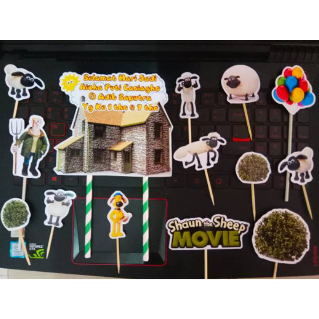 topper hiasan kue shaun the sheep