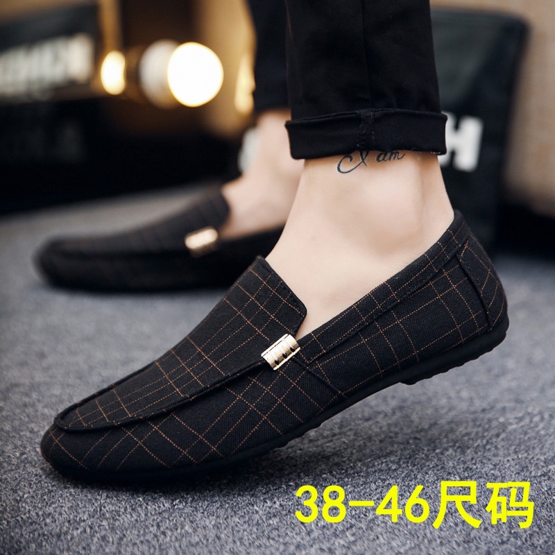 Kasual Sepatu Tren Sepatu Kain Sepatu Tods Pria Sepatu  Satu Pedal Sepatu Pria  Besar ukuran 384546