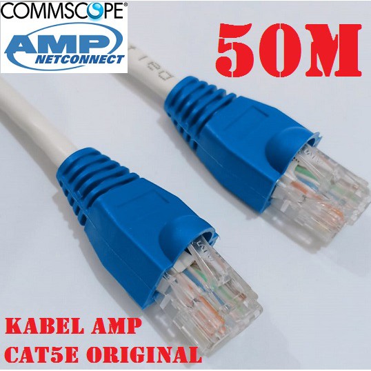 Kabel LAN Cat5 50M UTP AMP Commscope Original Siap Pakai 50 Meter