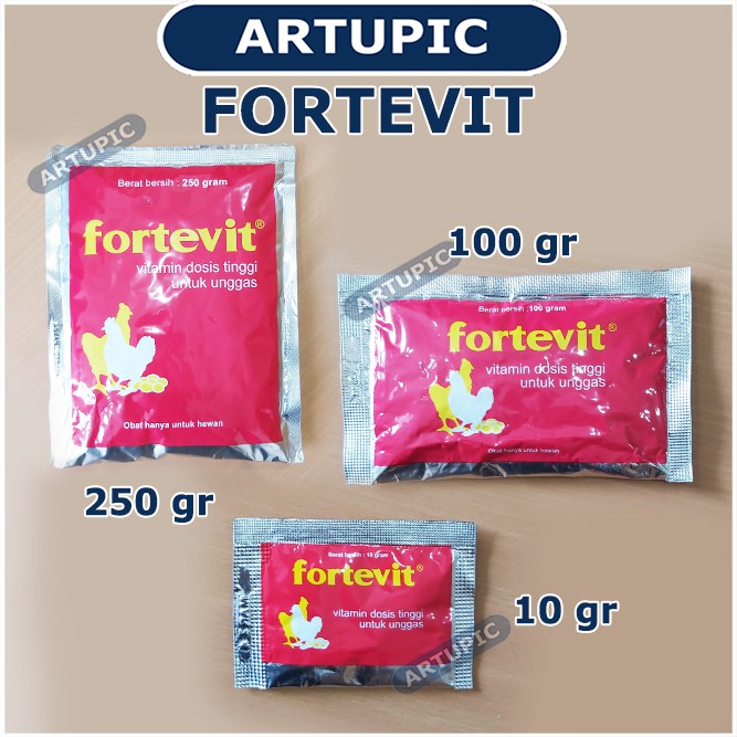 FORTEVIT 10 gram Vitamin Dosis Tinggi Ayam Unggas Anti Stress &amp; Produktif