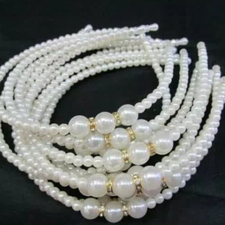 PA Bando Aksen Mutiara Gaya Korea Untuk Aksesoris Rambut Wanita Headband Wanita Bando Pearl IR047