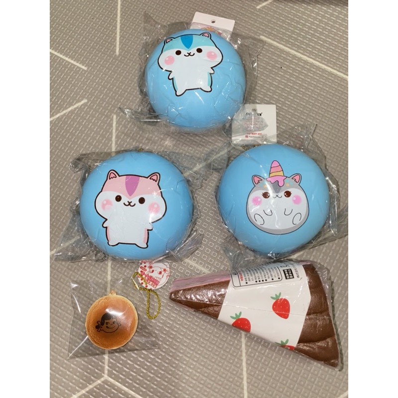 Squishy Jumbo Bun Poli, Pancake Pekochan dan Slice Cake (Pesanan Joana)