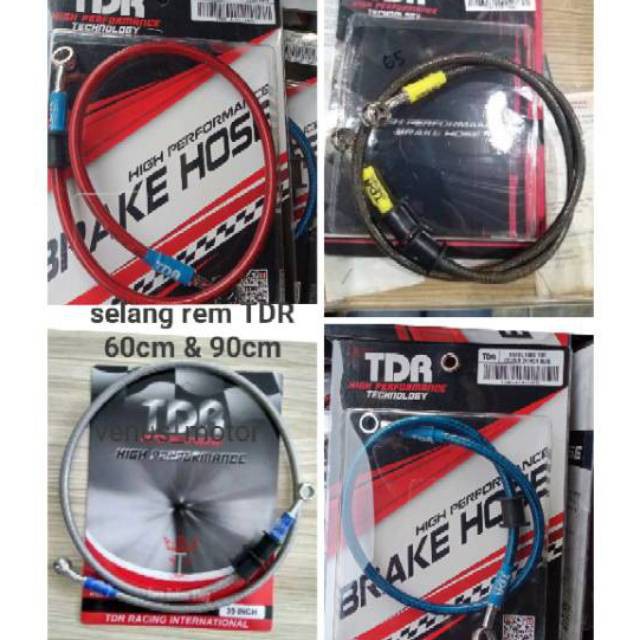 Selang Rem TDR original black carbon asli TDR ukuran 24 inch/35 inch/37 inch / 60cm 76cm 90cm 95cm original  universal