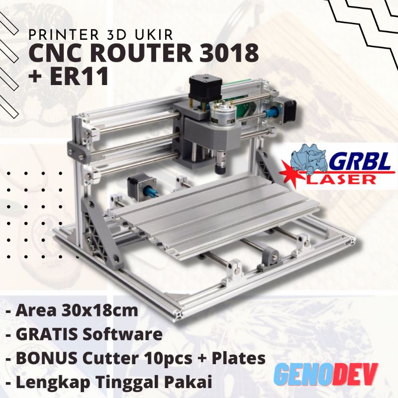 Mesin Router CNC 3018 ER11 Ukir Kayu DIY Drilling Engraver