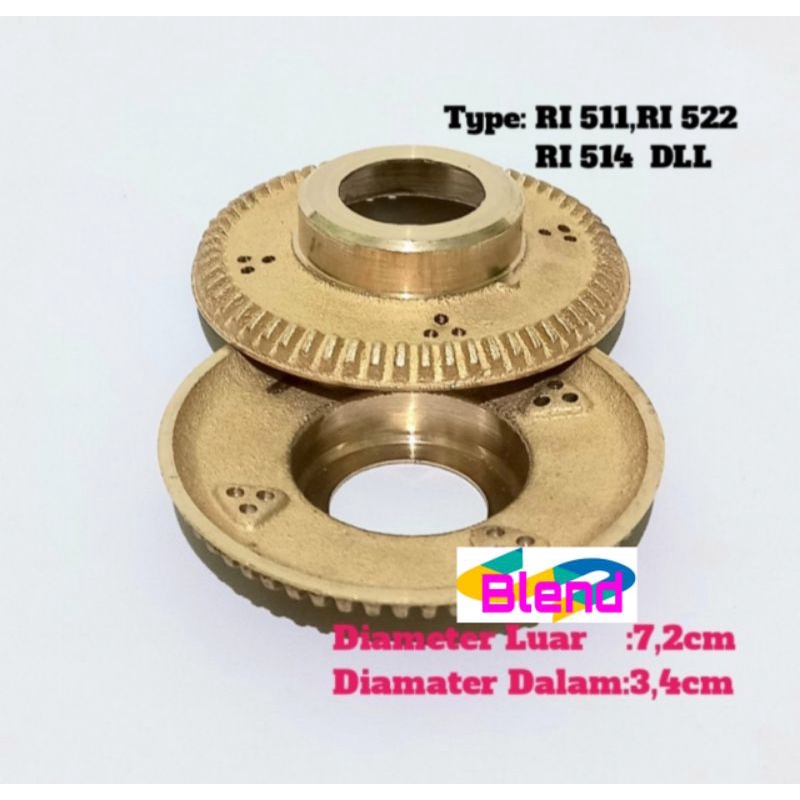 Burner Model Rinnai Kecil/Kiri Kompor Gas 522 C/E Tungku Api Kuningan