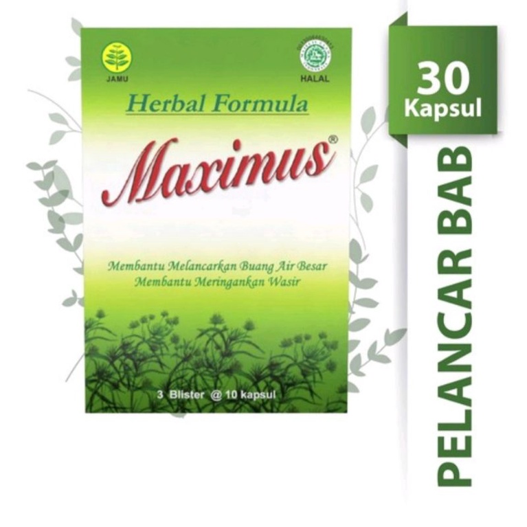 Maximus 3 Blister @10Kapsul / Obat Herbal / Dietary Herbal / Melancarkan BAB