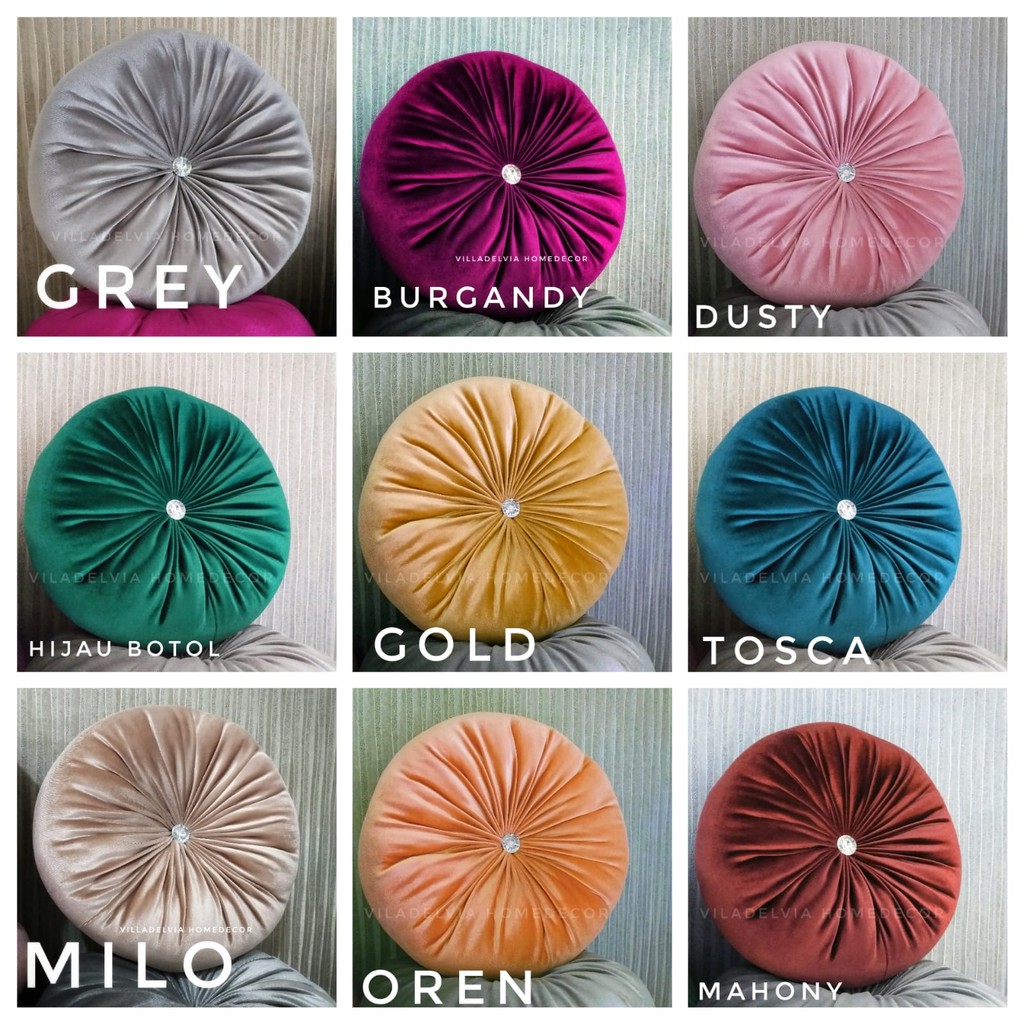 Bantal Labu Kancing Kristal/Bantal Sofa/Bantal Kursi/Bantal Ruang Tamu/Bantal Bulat/Bantal Kekinian/