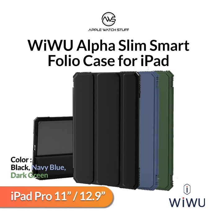 WiWU Alpha Slim Smart Folio Case for iPad Pro 11 12.9 inch 2018 2020