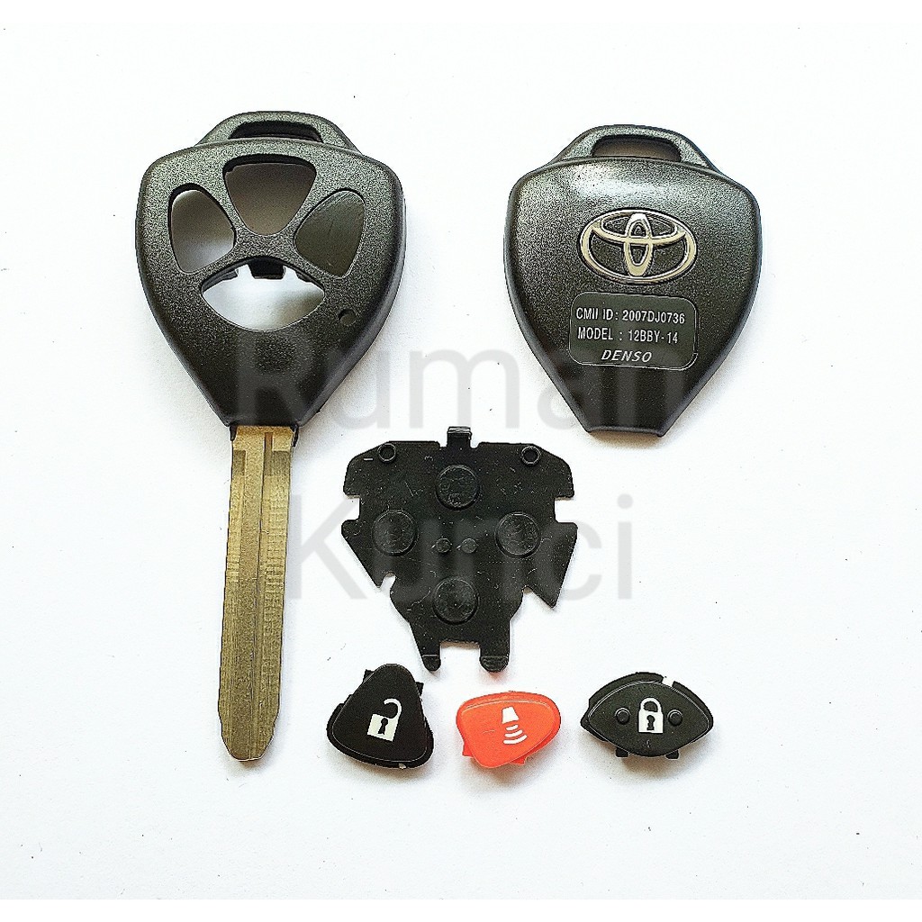 Casing Kunci Mobil OEM Toyota 3 Tombol Innova Fortuner Yaris Altis