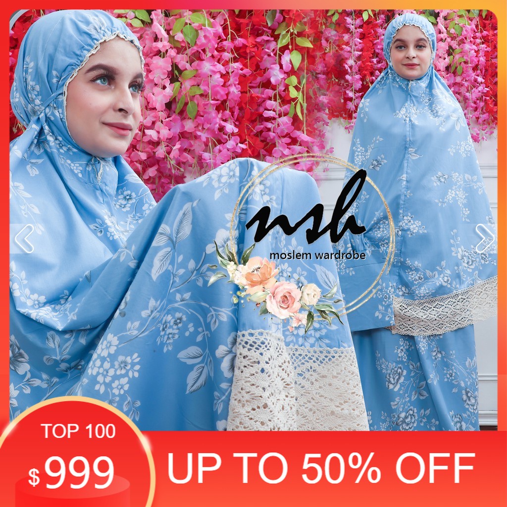 Naburjustore  Mukena Dewasa Shabby Renda Rajut Safira Grosiran